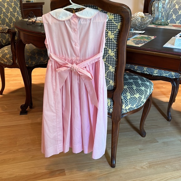 Pink/White Gingham Smocked Lady Bug Dress!  Brand-Bow Peep, Cotton/Poly, Size 6 - Picture 2 of 4